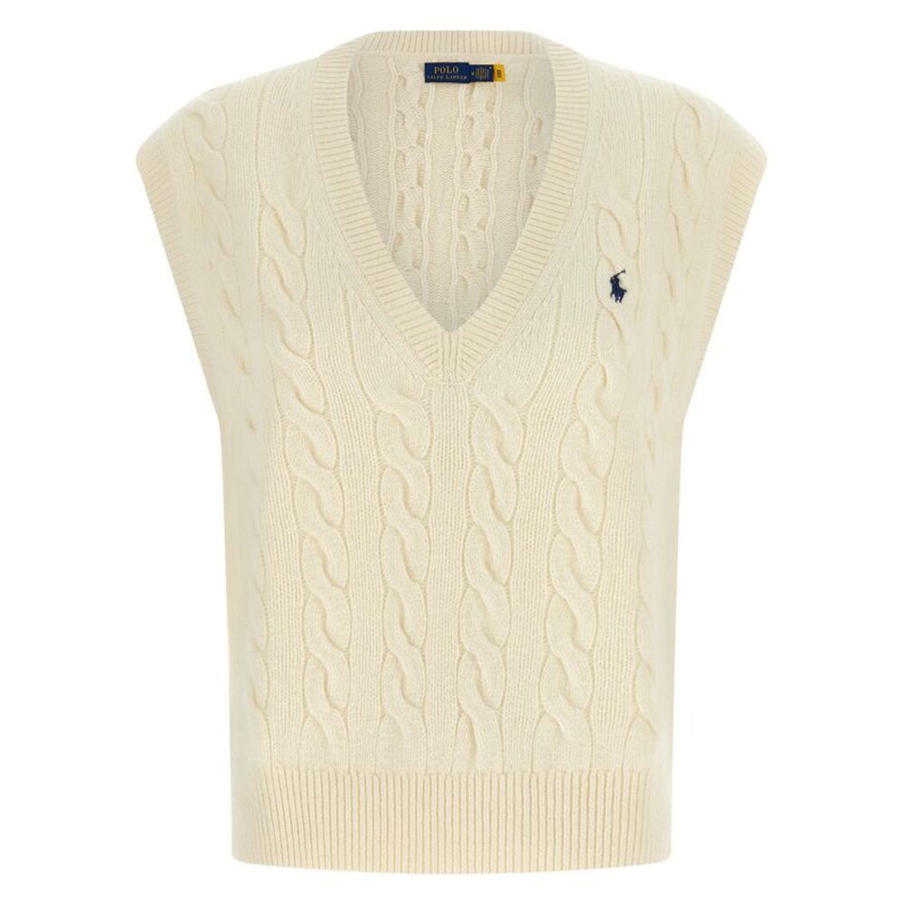 Polo Ralph Lauren White Wool Sleeveless Women's Jacket